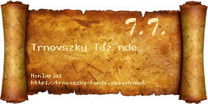 Trnovszky Tünde névjegykártya